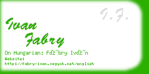 ivan fabry business card